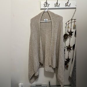 Old Navy Textured Drape-Front Sweater Vest, Oatmeal Heather